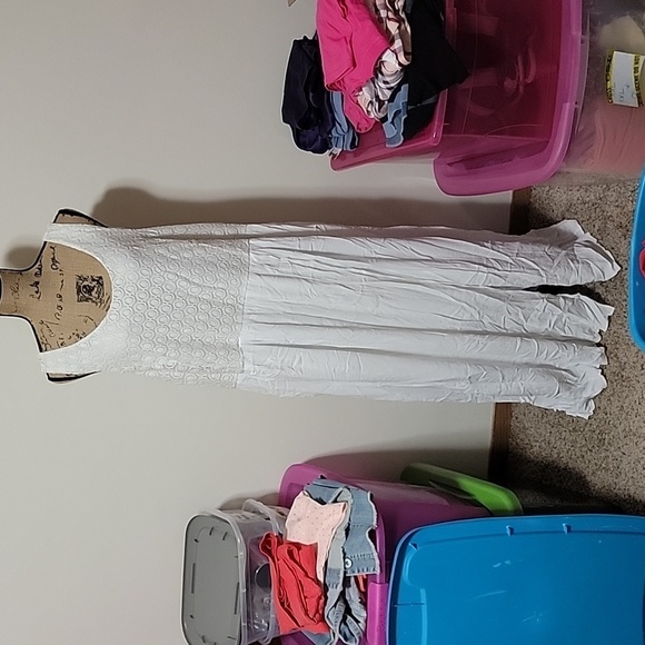 Cato Dresses & Skirts - 26/28w white Cato long dress. White lace top.